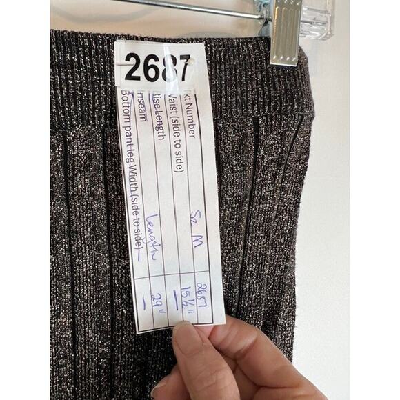 NWT Tahari Black Shimmer Metallic Pleated Midi Skirt Size M - Picture 9 of 9